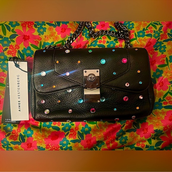 Aimee Kestenberg Bejeweled Last Night Mini Novelty Crossbody 💖💎✨🪩🖤 - Picture 3 of 6